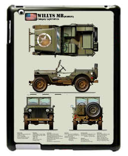 WW2 Military Vehicles - Willys MB (early) Large Tablet Cover 3